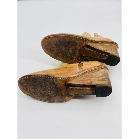 Bedstu Countess Cognac Brown Leather Wedge Heel Ankle Booties Size 6.5 - Picture 11 of 13